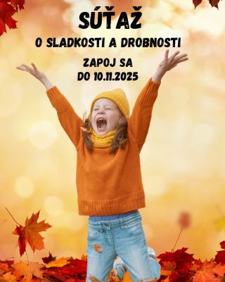 🍁 SLADKÁ JESEŇ = SÚŤAŽ O MAŠKRTY A DROBNOSTI! 🍫✨ Listy padajú, dni sa krátia, no náladu vám rozžiari naša jesenná súťaž! 💛...